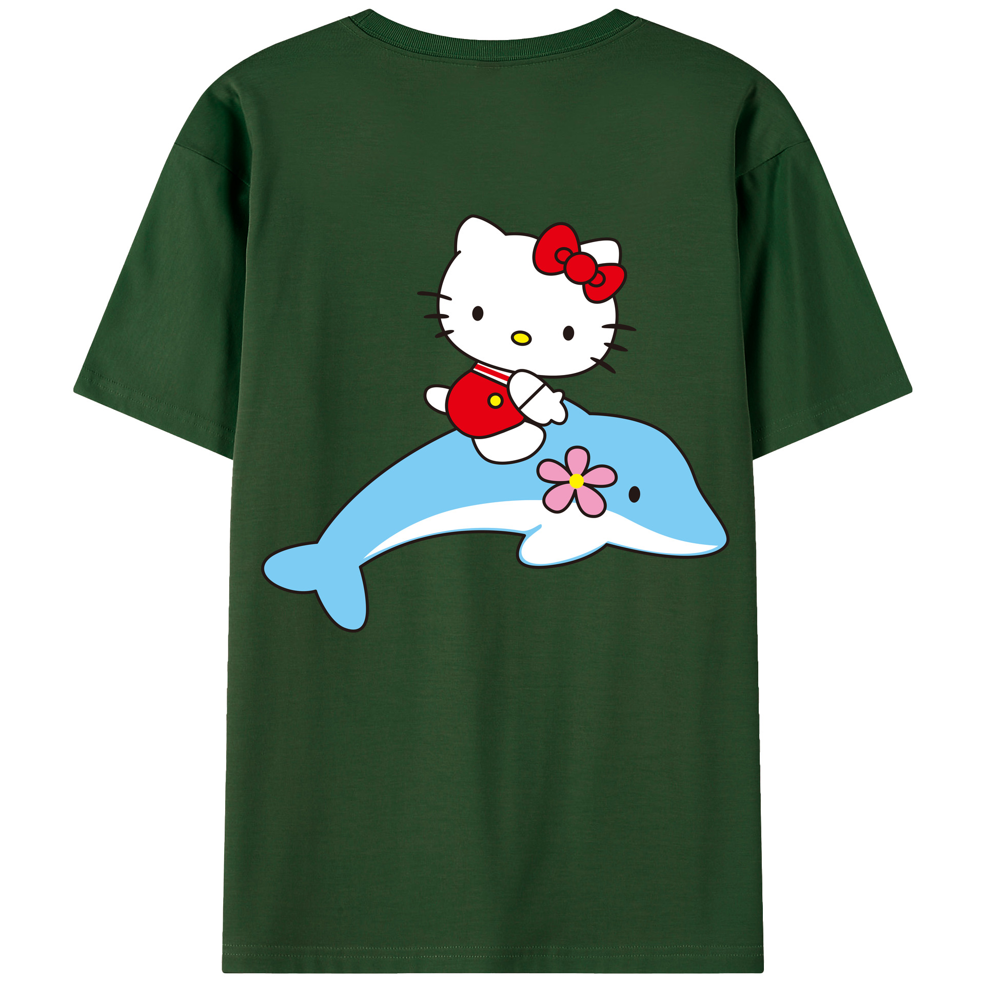 （画像用） Hello Kitty ハローキティ 綿100％半袖Tシャツ（背面プリント）